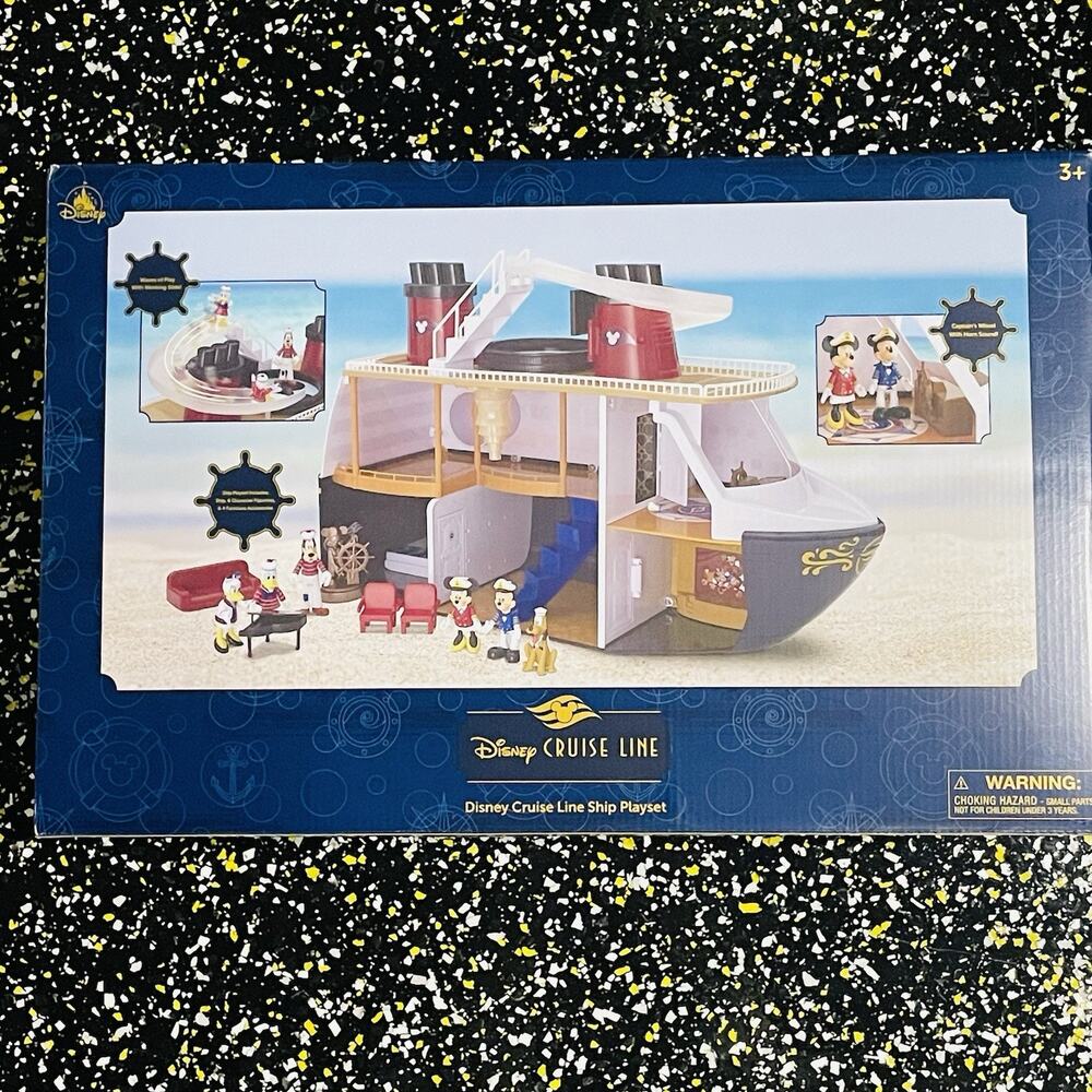 New Disney Park Disney Cruise Line DCL 6 Figures & Ship Playset W/Captain Mickey